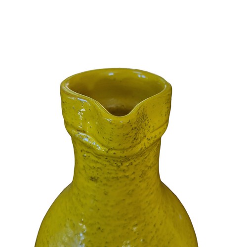 Vintage Heavy Pottery Bright Yellow for Rosenthal Netter Vase Pitcher Italy 16". - Picture 9 of 23