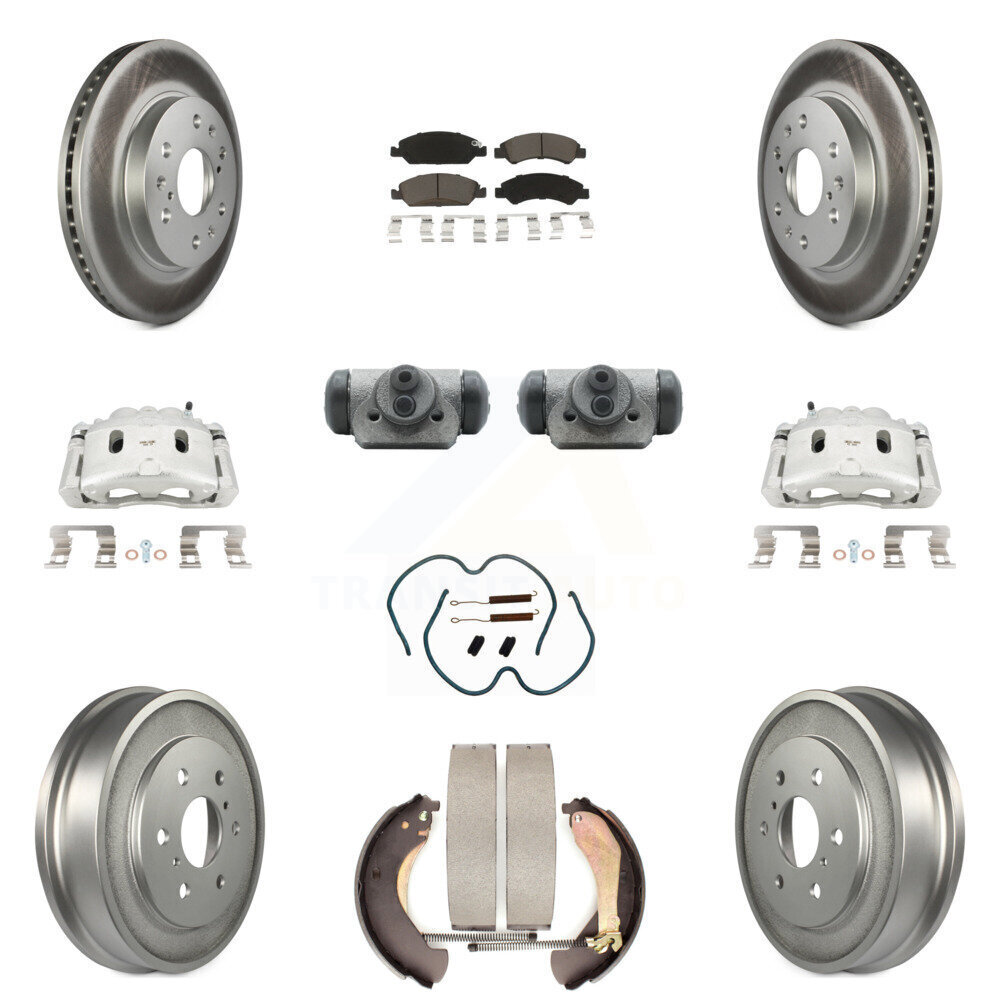 Front Rear Brake Caliper Rotor Drum Ceramic Pad Shoes Cylinder Kit for 1500
