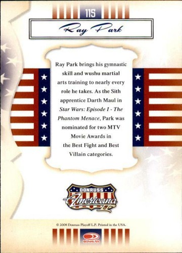 2008 Donruss Americana II #115 Ray Park - Picture 2 of 2