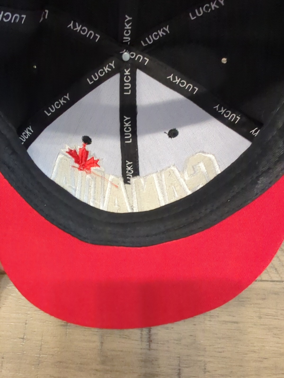 Canada Maple Leaf Adjustable Flat Bill Hat Black … - image 5