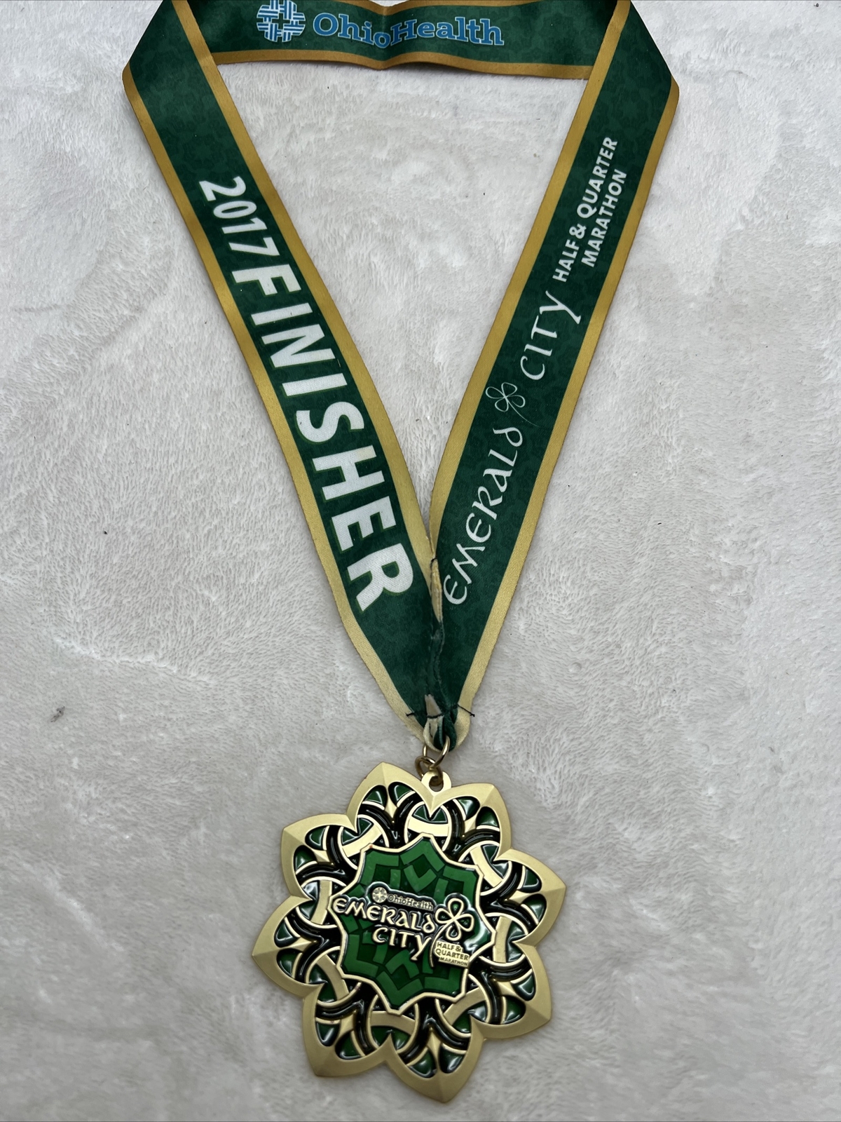 2017 Emerald City Half & Quarter Marathon Ohio Finisher's Medal