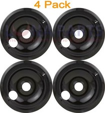4 Pack GE 8 Black Burner Drip Bowl WB31T10015...