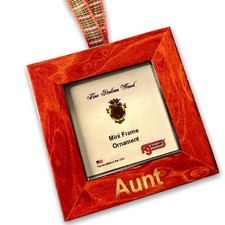 Galassi Fine Italian Wood Ornament Picture Frame AUNT in Gold Made in USA 3"
