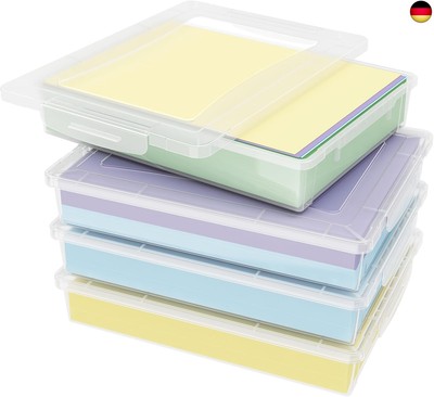 Lifewit 4 Pack Mehrzweck-Aufbewahrungsbox aus Kunststoff mit verriegelbaren