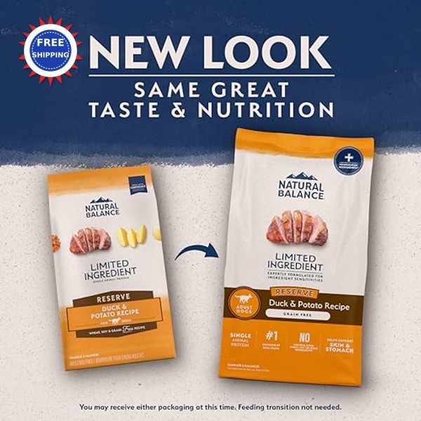 Dog Food Natural Balance Limited Ingredient Grain Free Duck & Potato 22lb Adult thumbnail 2