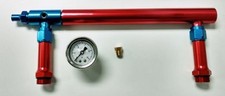 Aluminum Holley 4150 Double Pumper Fuel Log Red Blue Anodized W White Oil Gauge