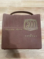 1960s Vintage Opta-Vue Brown plastic 300 Slide File case with button clasp