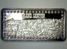1973 Silver Art Bar Grand Canyon Hamilton Mint Wonders of America 1oz .999