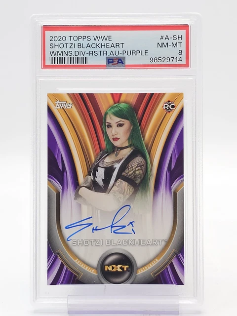 SHOTZI BLACKHEART 2020 TOPPS WWE WOMENS DIV ROOKIE AUTO PSA 8 Q3423