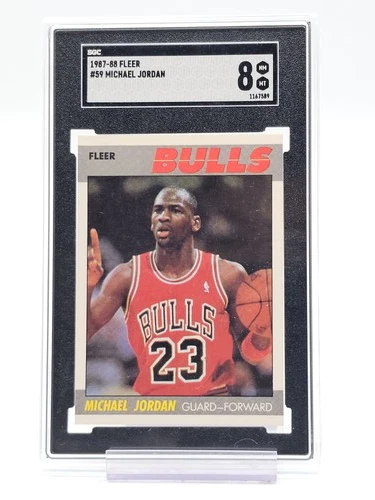 MICHAEL JORDAN 1987-88 FLEER 2ND YEAR #59 CHICAGO BULLS NM MT SGC 8 Q6438