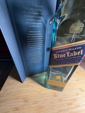 Empty Johnnie Walker Blue Label Bottle with Box Collectible Display