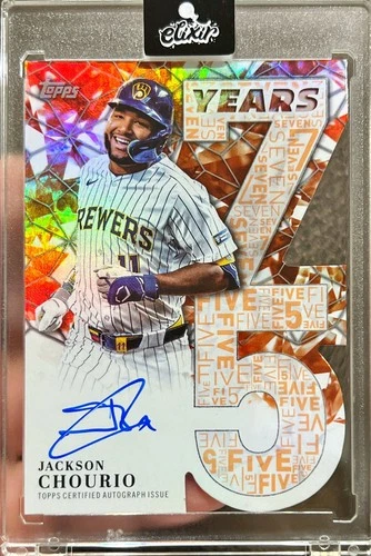 2026 Topps Baseball Jackson Chourio 75 Years Die Cut Orange On Card Auto /25 SP