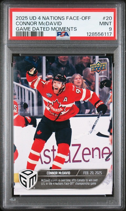 2025 Upper Deck 4 Nations Face-Off Game Dated Moments #20 Connor Mcdavid PSA 9