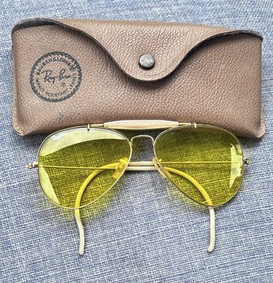 Vintage B&L Ray Ban Yellow Outdoorsman Kalichrome Wrap-around