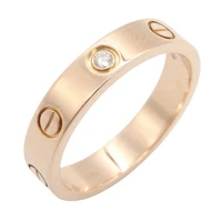 CARTIER Mini Love 1P Diamond Ring 18KRG Rose Gold Used Women US size #6.25 #53