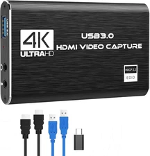 4K HDMI Capture Card USB 3.0 for Streaming PS5, PS4, Xbox, Switch, 3DS
