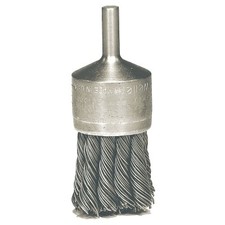 Knot Wire End Brush, Stainless Steel Bristles, 1-1/8 in Brush dia x 0.020 in