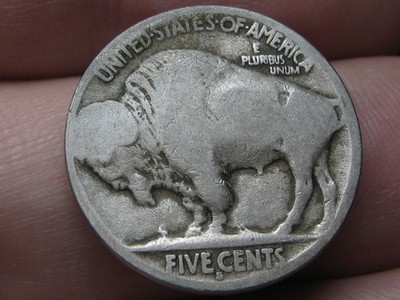 1913 S Buffalo Nickel 5 Cent Piece- Var Type 2, T2, Good Reverse Details