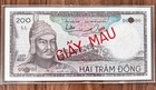 South Vietnam 200 Dong 1966, Watermark: Nguyen Hue, SPECIMEN, UNC ( 21 )
