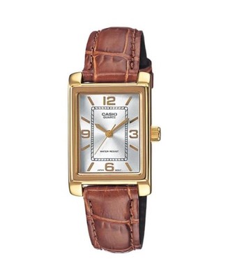 CASIO Women Analog Quartz Casual Watch Classic Dress Silver Dial Waterproof Rect