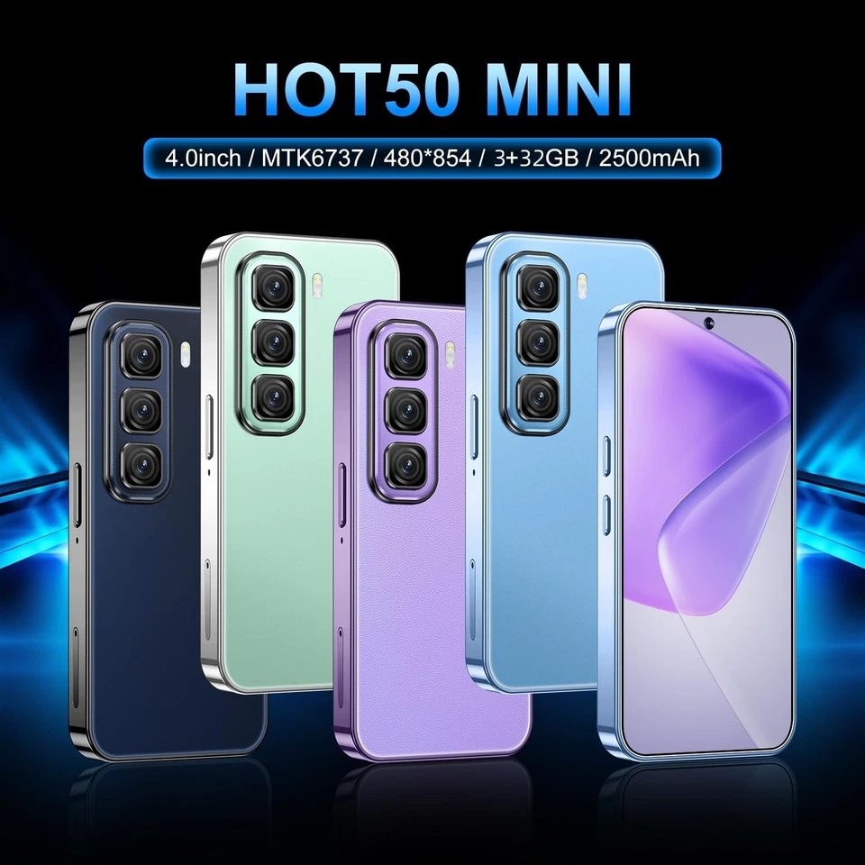 Mini Smartphone 4G Sbloccato Con Display HD Da 4 Pollici, 3 GB Di RAM + 32 GB Di - Immagine 2 di 4