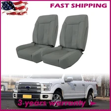 4PCS For 2011-2016 Ford F250 F350 XLT Front Both Side Cloth Seat Cover Gray