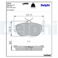 Bremsbelagsatz Scheibenbremse Delphi LP919 FüR 964 Volvo 740 940 745 945 744 760