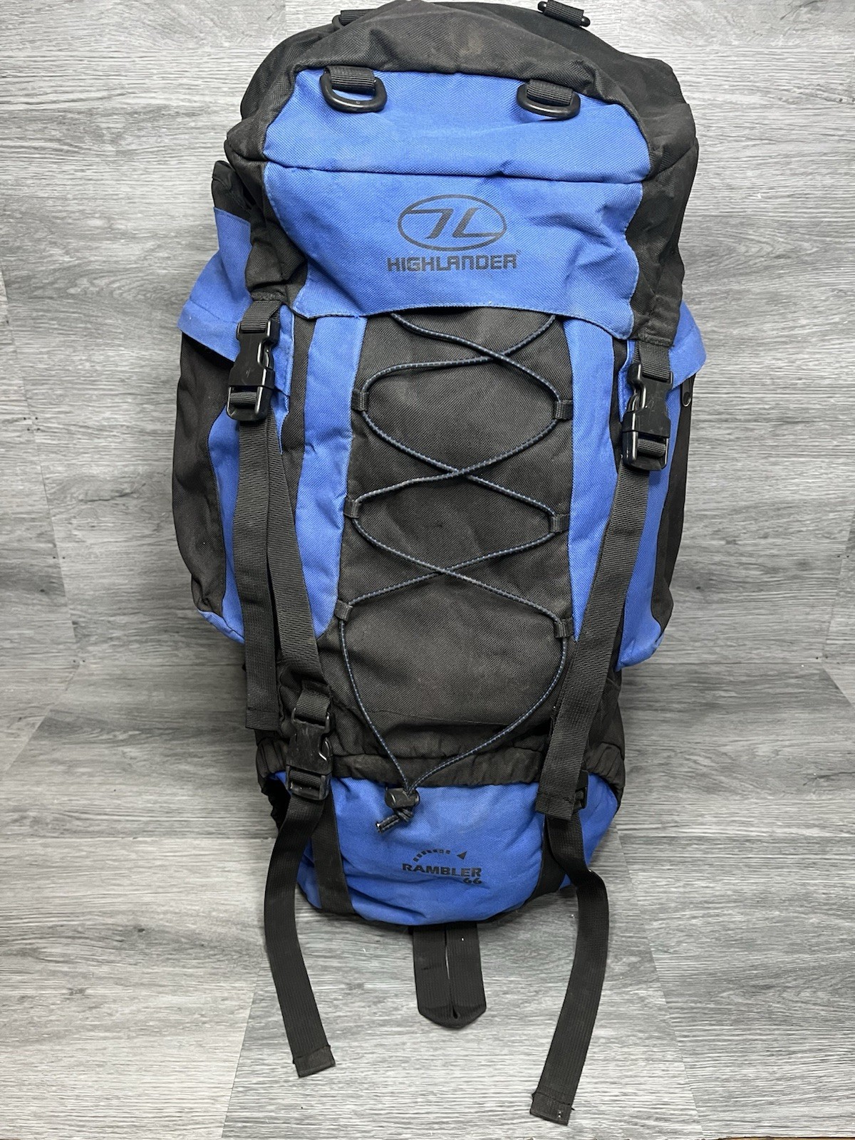 Highlander Rambler 66L Rucksack- Blue Black