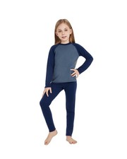 Kids Unisex 100 Merino Wool Base Layer Sets Lightweight Thermal Underwear 7-8