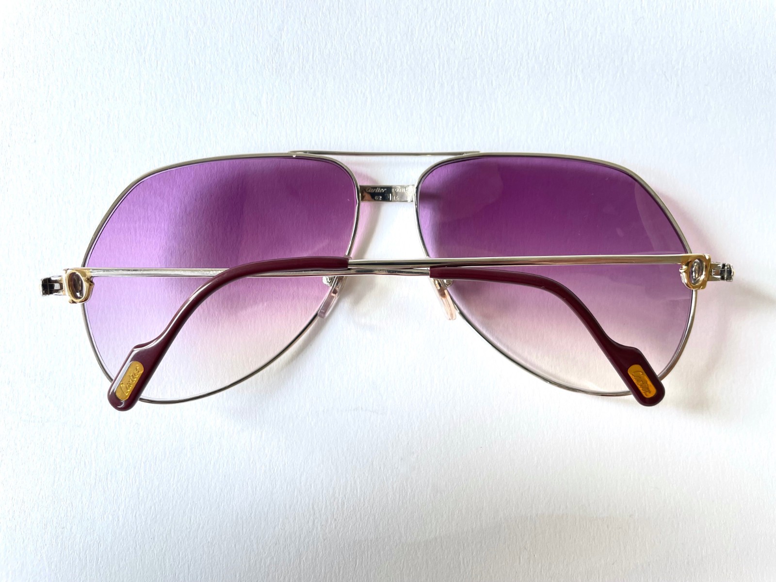 vintage CARTIER VENDOME Louis LC sunglasses custom platinum silver LARGE 62*14 2 image 5
