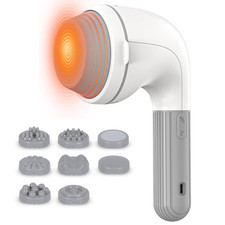 Handheld Neck Back Massager, 8 Massage Heads, 6 Modes for Men Women, White
