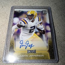 2020 Leaf Draft - Autographs Justin Jefferson #BA-JJ3 (AU, RC)