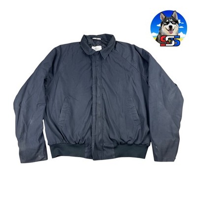VTG USGI Utility Bomber Jacket Men's Large Long Black Stock # 8415-91-425-1997