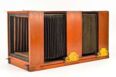 Antique Enlarger Reducer Double Bellows Camera with 3½x2½'' Back AS-IS V21