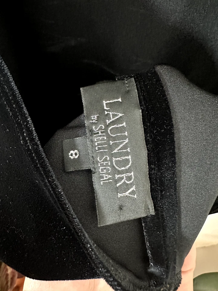 Vestido de Terciopelo Negro Vintage Años 90 Laundry by Shelli Segal - Sin Espalda, Elegante, Maxi Foto 4 de 4