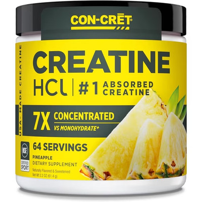 CON-CRET Creatine HCl Powder, Muscle  -Pineapple 64 Servings