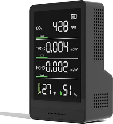 5-in-1 Smart Air Quality Monitor Indoor with CO2, TVOC, HCHO, Temperature, etc.