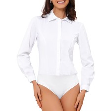 INSPIRE CHIC Women's Button-Down Collared Long Sleeve Work Business Casual