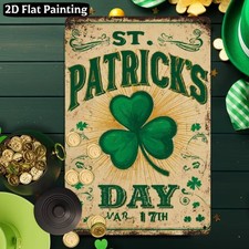 2D Vintage St. Patrick's Day Metal Wall Art Sign Indoor/Outdoor Home Decoration