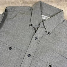 Ratio Clothing Mens Button Up Shirt Long Sleeve Large Grey Made in USA