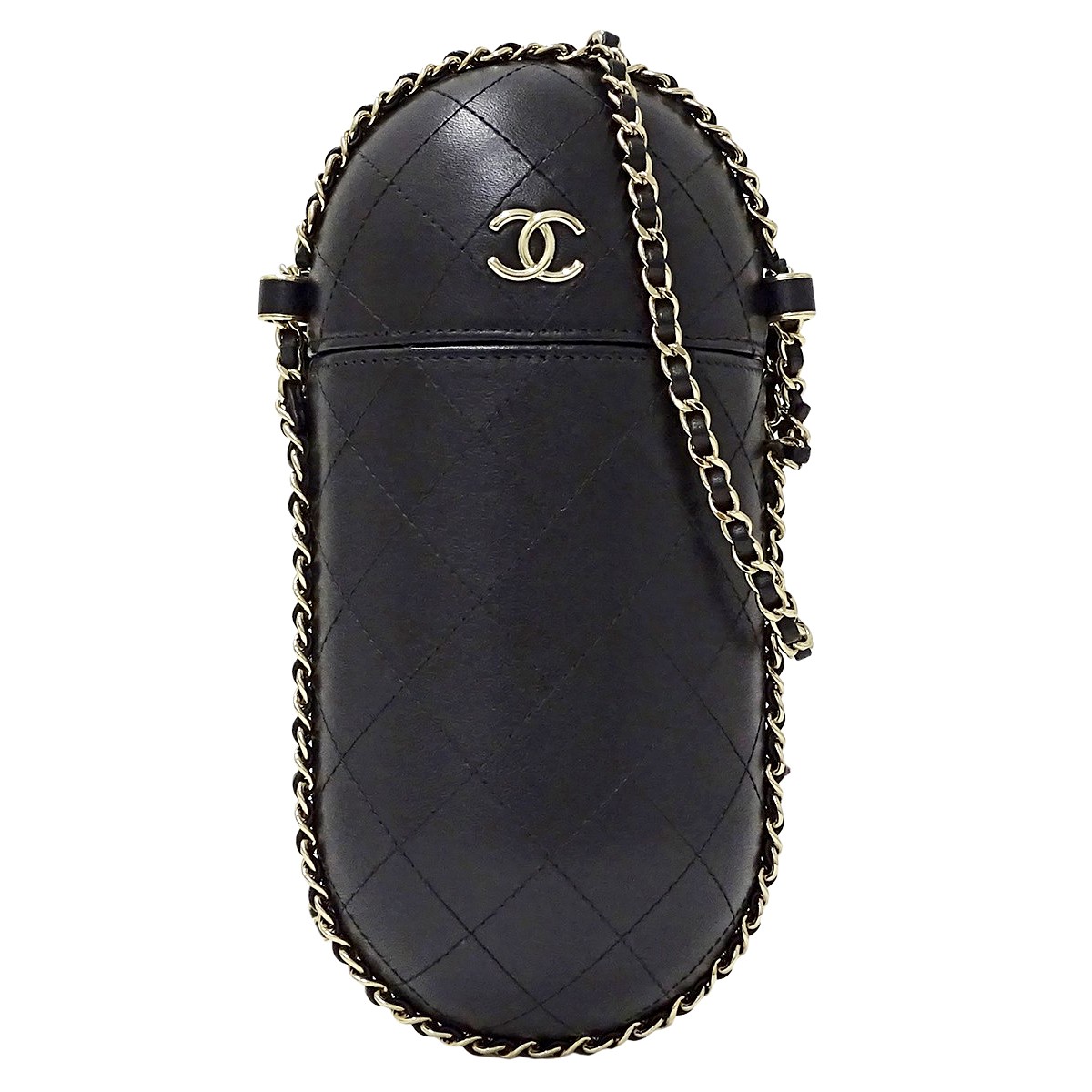 Chanel Bag Matelasse Shoulder Pouch Lambskin Black Chain 347016