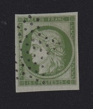 Timbre France classique avant 1900 15 c N° 2 Cérès oblitéré étoile muette