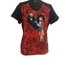 Nightmare Before Christmas Undying Love Scrub Top Women's Size Medium New NWTS