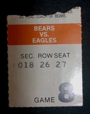 1983 Chicago Bears Eagles Walter Payton Jim McMahon TD Football Ticket Stub