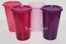 Tupperware Set 4 Tumblers Straight Sided Kids Cups 10.5oz Dewberry Purple Pink