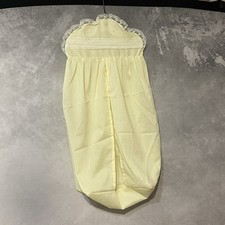 Vintage Lemonade Yellow Lace Pleated Front Hanging Diaper Holder Stacking Caddy