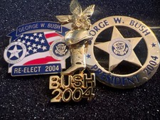 Pres GEORGE W BUSH ~ 2004 Re-elect Combo  Pin