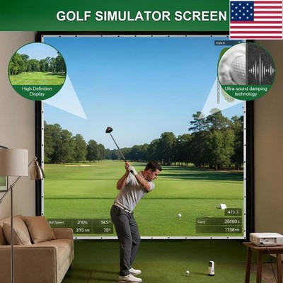 Golf Simulator Impact Screen with Bungee Cords Golf Simulator Enclosure for Home