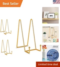 8 inch 3 Pack Gold Plate Stands Table Top Easels Plate Holder Display Stands ...