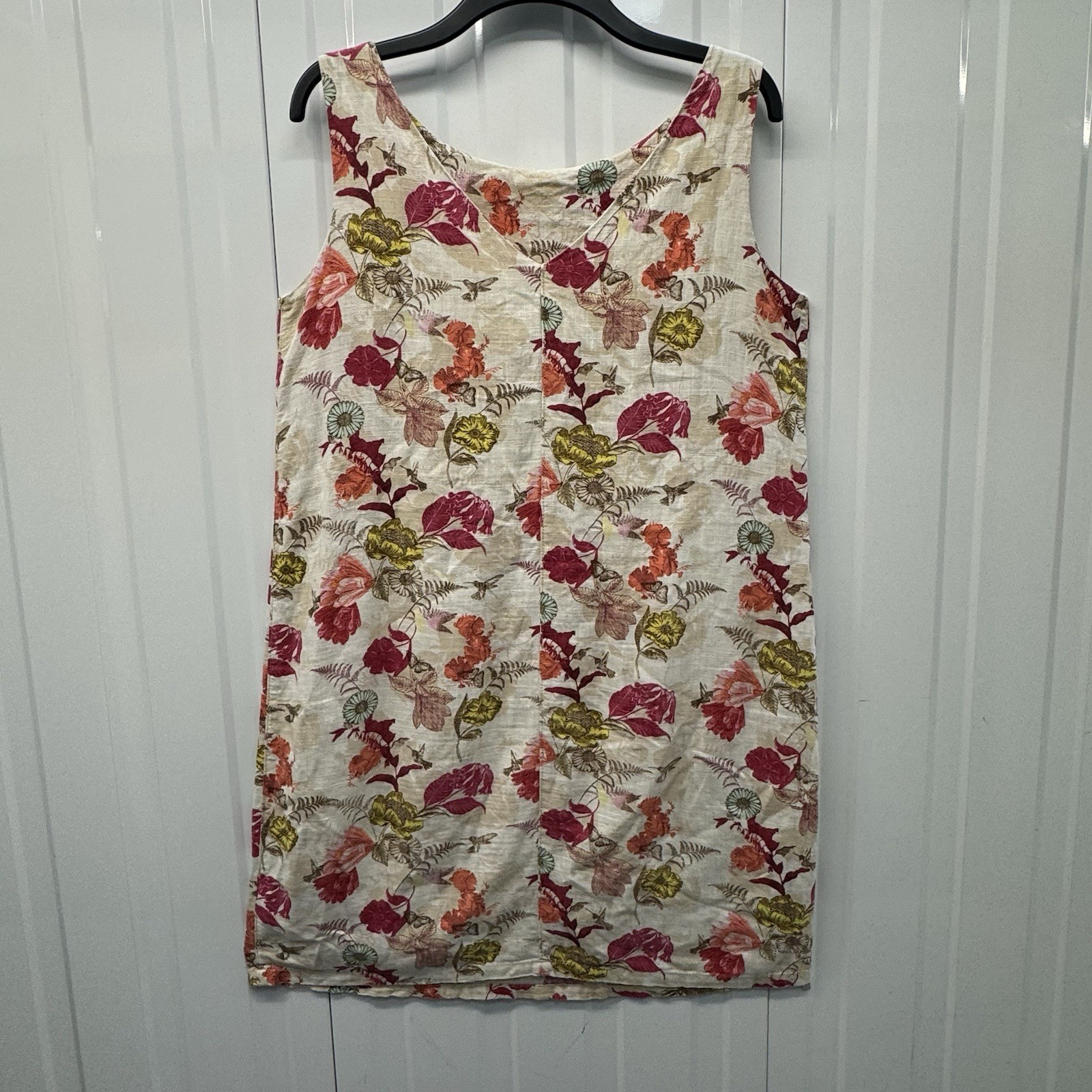 Vintage 2003 Next Linen Floral Shift Dress UK16 Sleeveless Pockets Y2K Boho image 9